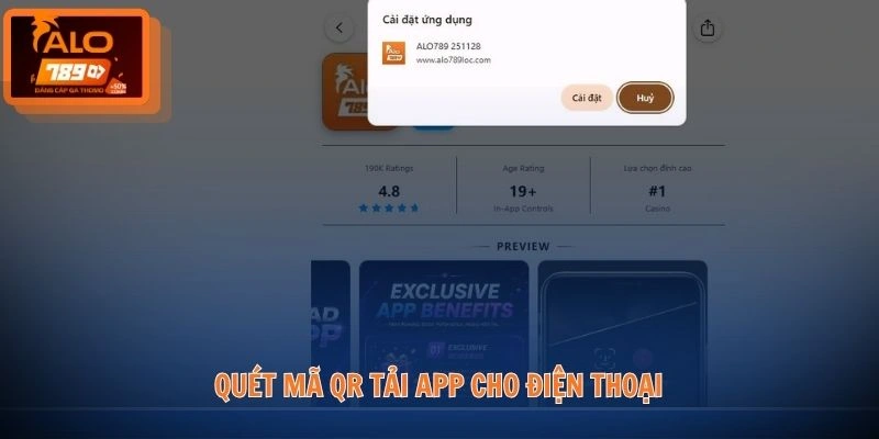 Tải app ALO789 2 Quét mã QR tải app cho điện thoại